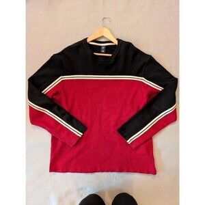 Vintage 90s Gap Thermal Shirt XL Colorblock Red Black White Skater Surf